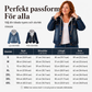 Kvinnors lagerad huvad jeansjacka med varmt foder