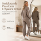 Kvinnors lediga tvådelade loungewear-set med överdimensionerad knäppt skjorta och joggingbyxor med sidoränder