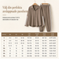 Kvinnors lediga tvådelade loungewear-set med överdimensionerad knäppt skjorta och joggingbyxor med sidoränder
