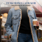 Lång fodrad varm denimkappa för kvinnor
