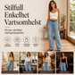 Damens stretchiga jeans med vida ben och rå kant