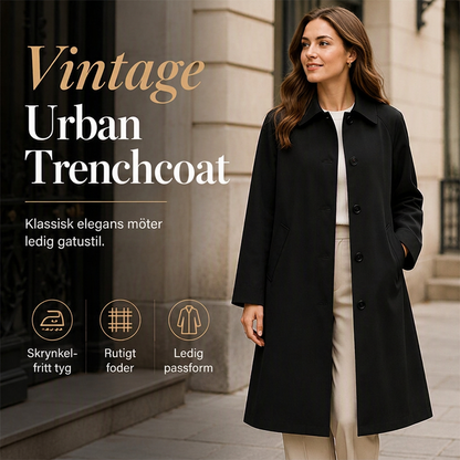 Lång enkelfrackad trenchcoat för kvinnor