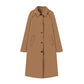 Lång enkelfrackad trenchcoat för kvinnor