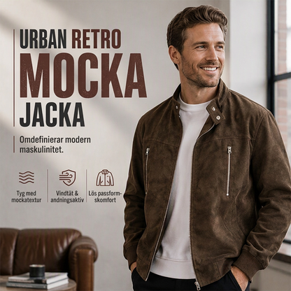 Fri frakt✈️🧥Herrjacka i retrostil med stående krage, bomberjacka