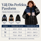 Damjacka med lappdesign och huva, vadderad modell
