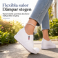Damskor i mjukt läder, slip-on-modell med dold höjning, platt halkfri sula