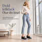 Damskor i mjukt läder, slip-on-modell med dold höjning, platt halkfri sula