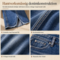 Kvinnors högmidjade retro-utsvängda jeans i denim