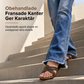 Kvinnors högmidjade retro-utsvängda jeans i denim