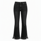 Kvinnors högmidjade retro-utsvängda jeans i denim
