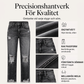 Kvinnors retro slitna jeans med revor