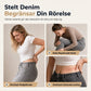 Högmidjade stretchiga jeansbyxor för kvinnor