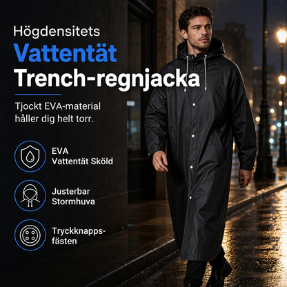 🌧️ 🧥 Lång EVA-regnponcho med huva – Lätt och täcker hela kroppen