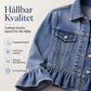 Kort jeansjacka för kvinnor med volangkant