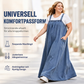 Damens oversize-kostymkjol i denim med hängslen, maxilängd, ledig stil
