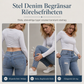 Kvinnors slitna skinny jeans med hög midja, distressed jeans med stretch