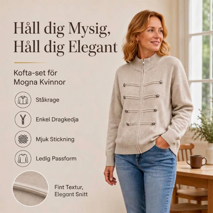 Kvinnors ledig tröja med dubbel dragkedja