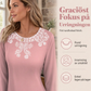 Blommig klänning med rund hals och långa ärmar för kvinnor