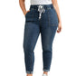 Damjeans med elastisk midja och fickor