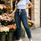 Damjeans med elastisk midja och fickor