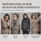 Kvinnlig kort, vadderad vinterkapp i bomull med ståndkrage, kabelstickad lapptäckning, långa ärmar och tjock, varm design