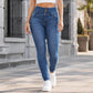 Damernas högmidjade skinny jeans med varmt foder