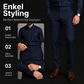 Tvådelad set med skjorta och byxor i polyester för män