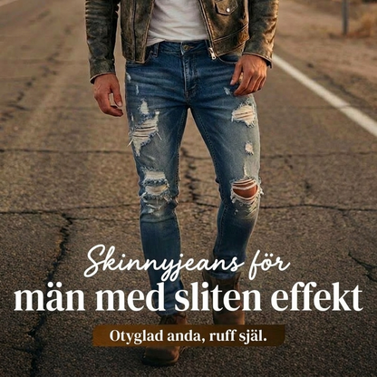 Stilsnygga slitna skinny jeans för män