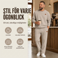 Set för män: Jacquard-bokstäver sweatshirt och byxor med dragsko