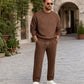 Set för män: Jacquard-bokstäver sweatshirt och byxor med dragsko