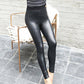 Damhögmidjade leggings i PU-läder