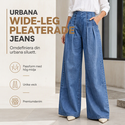 Damjeans med hög midja och vida ben