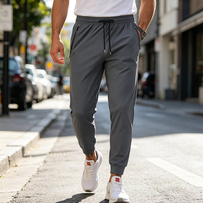 🏃 50% RABATT NU! 💨 Herr Snabbtorkande Sportbyxor – Andningsbara, 4-vägss Stretch & Dragkedjefickor ✨