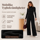 Set med polotröja i stickad modell och vida byxor för kvinnor