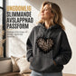 Kvinnlig ledig fleecehoodie med leopardhjärttryck och känguruficka