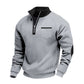 Varm, avslappnad sweatshirt med kvartscardinaldragkedja för män