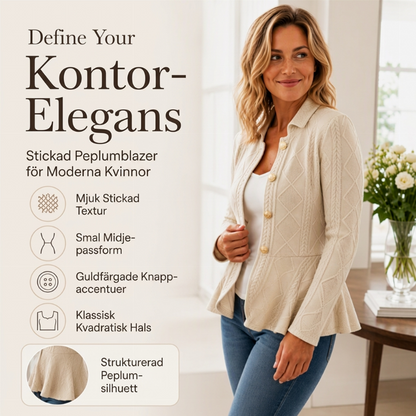 Elegant kavaj med volanger och peplum för kvinnor