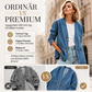 Kvinnlig ledig denimkofta med V-ringning