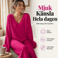 Set med stickad V-ringad tröja och vida byxor för kvinnor