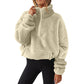 Varm och mysig sweatshirt med halv dragkedja för kvinnor