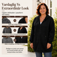 Lång huvad jacka med våffelstruktur för kvinnor