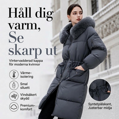 Kvinnors medellång förläng vadderad kappa