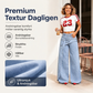 Damhoodiga trendsatta jeans med asymmetrisk överlappning och vid ben