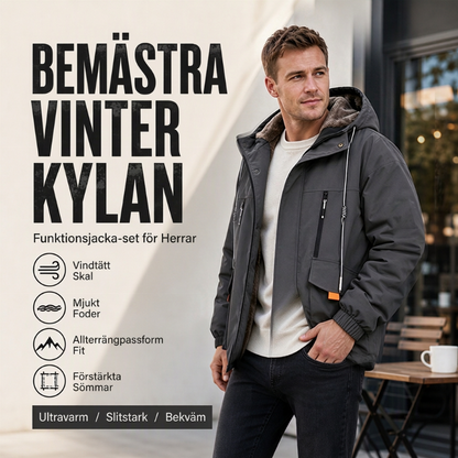 🧥Herrparkas med huva och mjukt foder