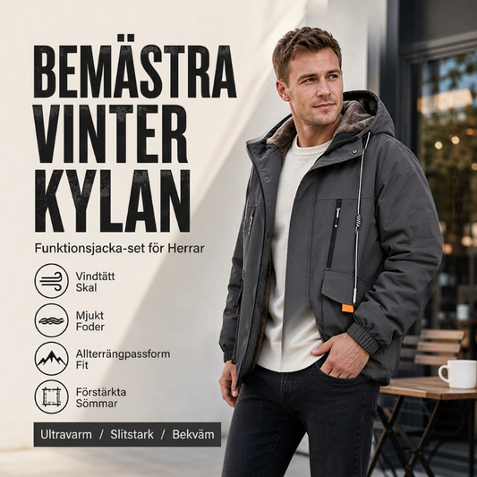 🧥Herrparkas med huva och mjukt foder