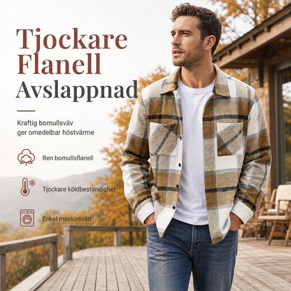 Casual rutig flannelskjorta för män