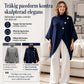 Flickors Asymmetrisk Turtleneck Poncho Stickad Tröja