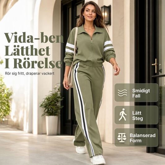 Set med ledig sweatshirt och vida byxor för kvinnor