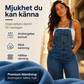 Damoverall i denim med vida ben och fickor