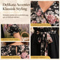 Elegant, blommig, kroppsnära jumpsuit med vida ben